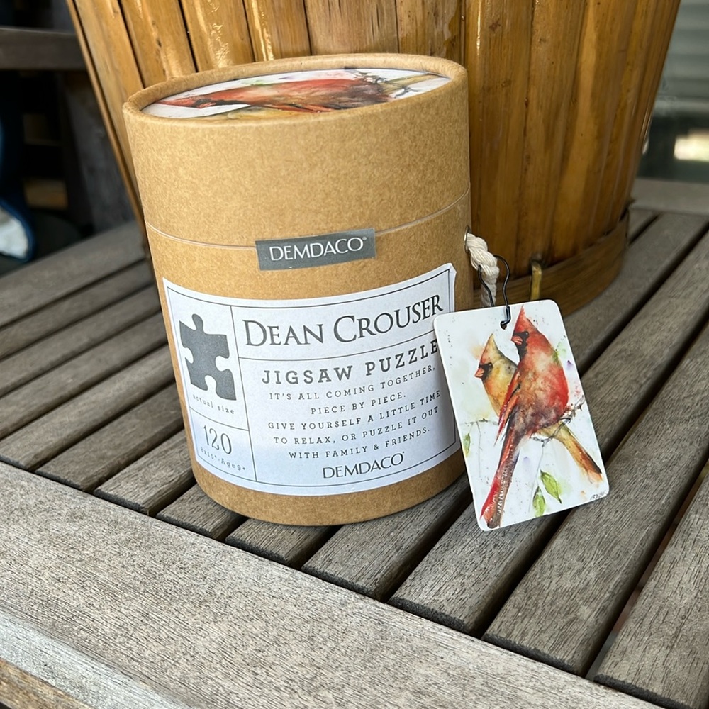 Dean Crouser 120 piece jigsaw puzzle intricate detail watercolor of 2 cardinals